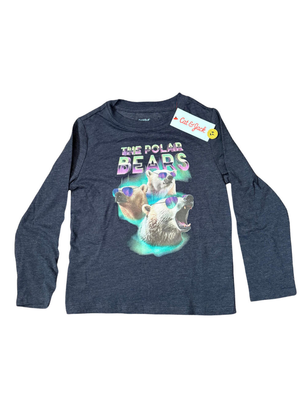 Cat & Jack Kids Long Sleeve Shirt XS 4‑5 – Polar Bears Graphic New